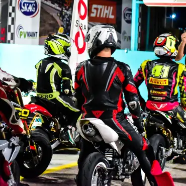 Group of bikers on motorbikes
