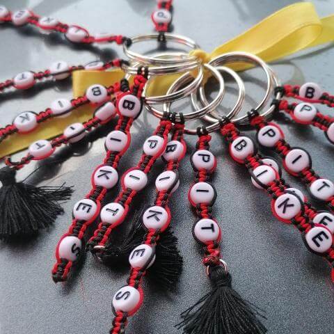 keychains on a pitbike