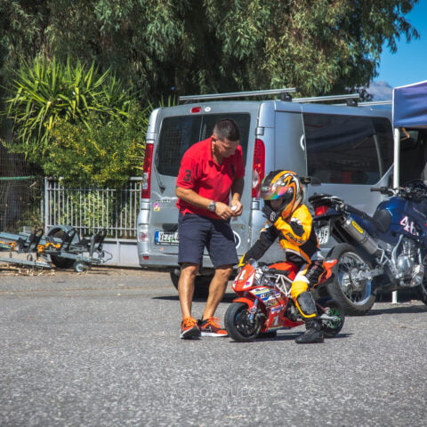 Kid Pilot with mini Bike