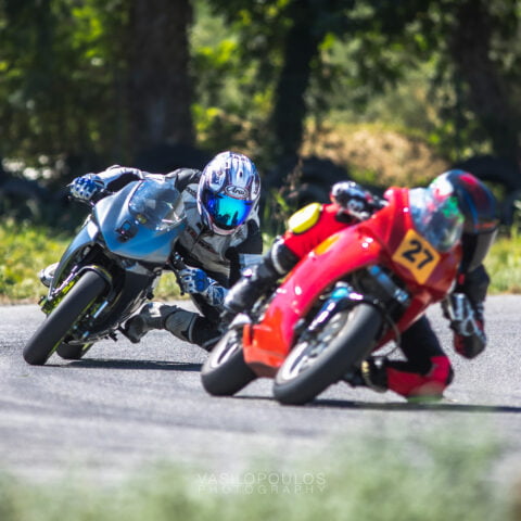 Two riders with pitbike