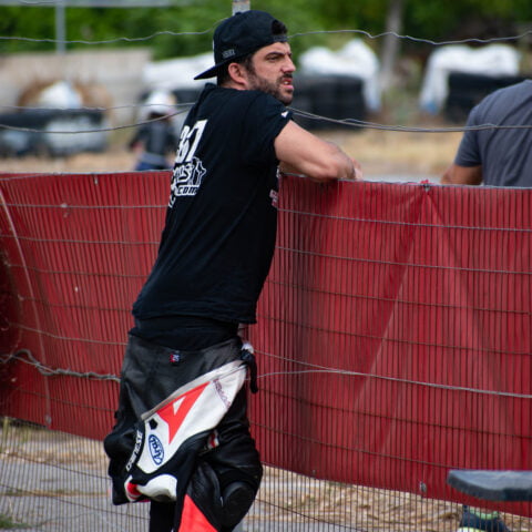 Rider watch the race